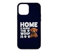 Carcasa para iPhone 12 Mini Home is Where The Woof Is Cute Kokoni Grecia Dog Lover Owner