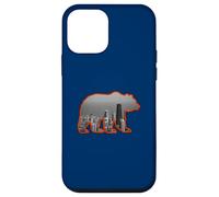 Carcasa para iPhone 12 Mini Horizonte de la Ciudad de Chicago Dentro de una Silueta parda