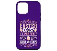 Carcasa para iPhone 12 Mini Huevos de Pascua I Prefer Queso and Chips Funny Easter
