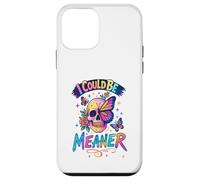 Carcasa para iPhone 12 Mini I Could Be Meaner Skull Butterfly Art, Dark Gothic Floral