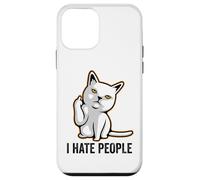 Carcasa para iPhone 12 Mini I Hate People Sign,Funny Cat Giving The Finger Flipping Off