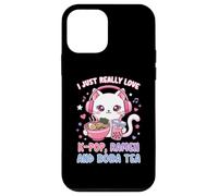 Carcasa para iPhone 12 Mini I Just Really Love K-Pop Ramen y Boba Tea Cute Cat