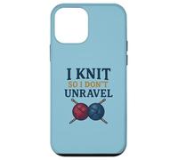 Carcasa para iPhone 12 Mini I Knit So I Don't Unravel Yarn Humor Art