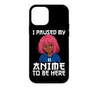 Carcasa para iPhone 12 Mini I Paused My Anime To Be Here Negro Anime Girl Manga Otaku