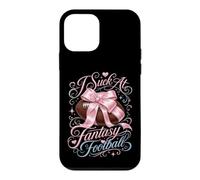 Carcasa para iPhone 12 Mini I Suck At Fantasy Football Pink Ribbon Bow Loser Castigo