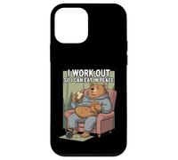 Carcasa para iPhone 12 Mini I Work out So I Can Eat In Peace Funny Gym Motivación Cita