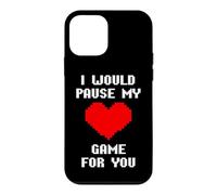Carcasa para iPhone 12 Mini I Would Pause My Game For You Corazones De Píxeles Amor