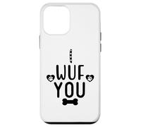 Carcasa para iPhone 12 Mini I Wuf You Dog Lover Cute Dog Paw Print Dog Mom Dad Dogs Mum