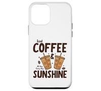 Carcasa para iPhone 12 Mini Iced Coffee & Sunshine Every Day All Day Funny Summer