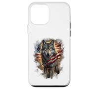 Carcasa para iPhone 12 Mini Independence Day Majestic Wolf with American Flag