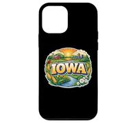 Carcasa para iPhone 12 Mini Insignia de Recuerdo de Vacaciones de Iowa, visitante del Estado de Iowa