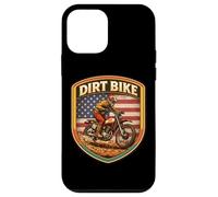 Carcasa para iPhone 12 Mini Insignia Vintage Americana de Motocross Retro para Motociclista de EE. UU
