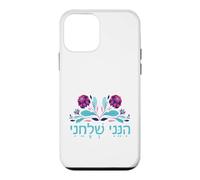 Carcasa para iPhone 12 Mini Isaías 6:8 Hineni Shelacheni Hebreo Aquí Estoy Enviarme Flor