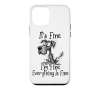 Carcasa para iPhone 12 Mini It's Fine I'm Fine Everything is Fine Funny Great Danés Dog