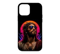 Carcasa para iPhone 12 Mini Jesús Crown of Thorns Christian Retro Sunset Faith Graphic