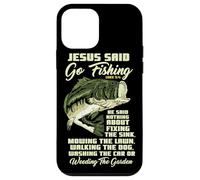 Carcasa para iPhone 12 Mini Jesus Said Go Fishing Fish Story Biblia Pesca Pesca de lubina