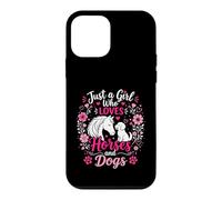 Carcasa para iPhone 12 Mini Just a Girl Who Loves Horses and Dods Cute Girl Horsing Farm