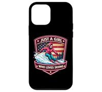 Carcasa para iPhone 12 Mini Just A Girl Who Loves Skiing American Skier Ski Resort USA