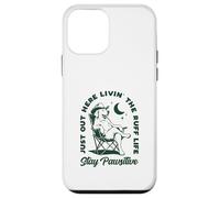 Carcasa para iPhone 12 Mini Just out Here Living The Ruff Life Stay Pawsitive Cowboy Dog
