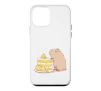 Carcasa para iPhone 12 Mini Kawaii Chibi Capibara con una Rebanada de Pastel Yuzu Cute Art
