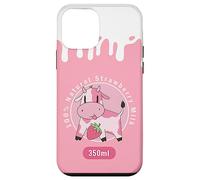Carcasa para iPhone 12 Mini Kawaii Cute Pink Cow, Strawberry Milk Girl