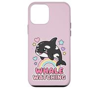 Carcasa para iPhone 12 Mini Kawaii Orca Arco Iris Whale Observación Chibi Whale Girls