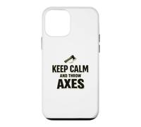 Carcasa para iPhone 12 Mini Keep Calm and Throw Axes de papá lanzando Hacha de leñador