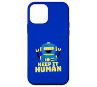 Carcasa para iPhone 12 Mini Keep It Human (Declaración Anti AI) (Funny Robot Graphic)