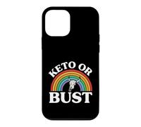 Carcasa para iPhone 12 Mini Ketogenic Diet Keto Or Bust Western Cow Skull Retro