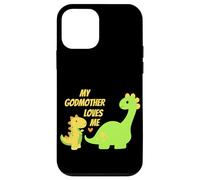 Carcasa para iPhone 12 Mini Kids My Godmother Loves Me Dinosaur for Godson Gifts