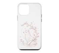 Carcasa para iPhone 12 Mini Kitsune Fox Cherry Blossoms Meditación Zen Yoga Vida Mujeres