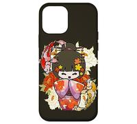 Carcasa para iPhone 12 Mini Kokeshi Doll Koi Fish Japonés Estética Amante