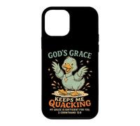 Carcasa para iPhone 12 Mini La Gracia de Dios me Mantiene cuestionando Pato Cristiano