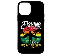 Carcasa para iPhone 12 Mini La Pesca es Solo Cura para mi Angustia Puesta del Sol Retro Angler