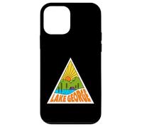 Carcasa para iPhone 12 Mini Lake George New York Mono Line Gráfico Retro Al Aire Libre