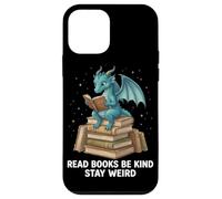 Carcasa para iPhone 12 Mini Leer Libros Be Kind Stay Weird Dragon Reading Book Nerd