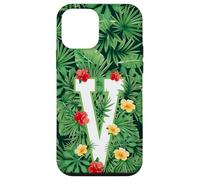 Carcasa para iPhone 12 Mini Letra mayúscula V Alfabeto Monograma Inicial Jardinero Flor