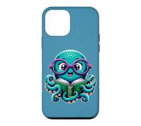 Carcasa para iPhone 12 Mini Libro Bibliotecario Mar Océano Calamar Gigante Divertido Lectura Pul