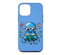 Carcasa para iPhone 12 Mini Libro Bibliotecario Mar Océano Calamar Gigante Divertido Lectura Pul