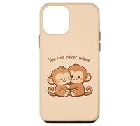 Carcasa para iPhone 12 Mini Lindo Abrazando Baby Monkeys Besties Apoyo Emocional Amor