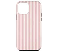 Carcasa para iPhone 12 Mini Lindo Blush Pink Stripes Vertical Líneas Patrón Minimalista
