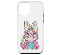 Carcasa para iPhone 12 Mini Lindo Conejo de Pascua Signo de Paz Bubble Gum Spring Art Kids Girl