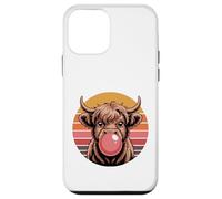 Carcasa para iPhone 12 Mini Lindo Estilo Vintage de Chicle de Vaca de Las Tierras Altas