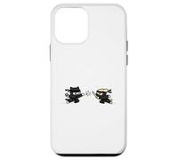 Carcasa para iPhone 12 Mini Lindo Gato Ninja contra Perro, Mascotas Ninja Kawaii
