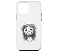 Carcasa para iPhone 12 Mini Lindo Jesús con Corona de Espinas Cara Dibujado a Mano Garabato