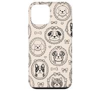 Carcasa para iPhone 12 Mini Lindo patrón de Perro Dibujado a Mano Animal Minimalista