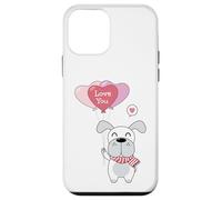 Carcasa para iPhone 12 Mini Lindo Perro con un Globo de corazón Te Amo