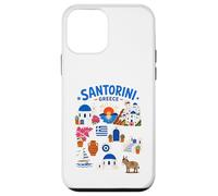 Carcasa para iPhone 12 Mini Lindo Recuerdo de Viaje de la Isla de Santorini de Grecia