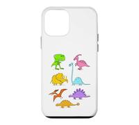 Carcasa para iPhone 12 Mini Lindo T-Rex Triceratops Niños Dibujo Dinosaurios Dibujado A Mano