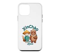 Carcasa para iPhone 12 Mini Lindo Vietnam Travel Cat and Bear Bubble Tea Boba Lover